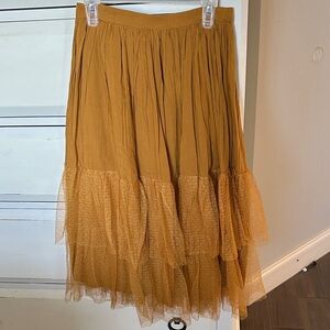 Joyfolie Mia Joy mustard yellow girls skirt size 7! Perfect for fall family pics